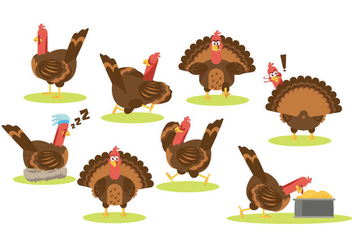 Free Cartoon Turkey Vector - vector gratuit #419891